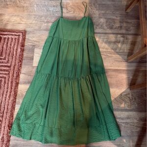 ABERCROMBIE & FITCH Green Peplum Midi Dress